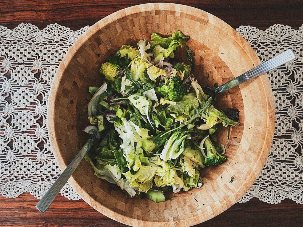 Crunchy green Salad Recipe with Vegan&nbsp;Dressing