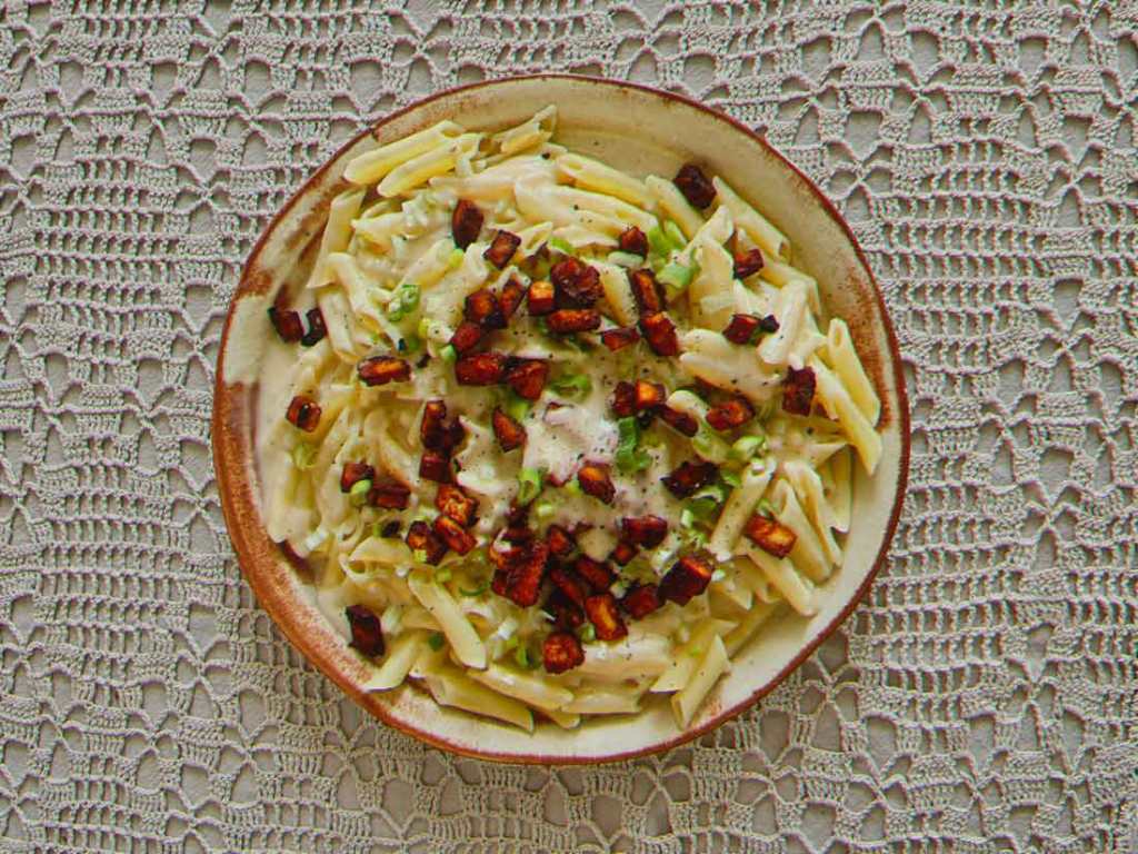 protein packed Vegan Carbonara
