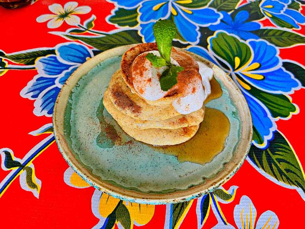 fluffy tofu-oat pancake